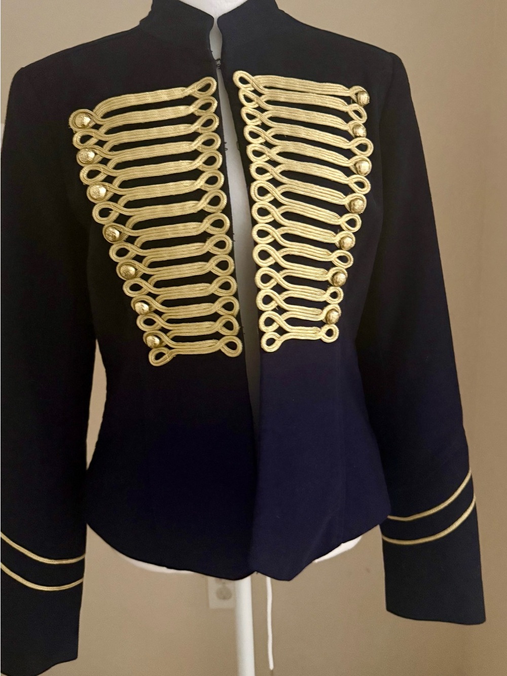 Navy Blue-  MichealJackson / Balmain / Hussar Jacket with Gold Braid
